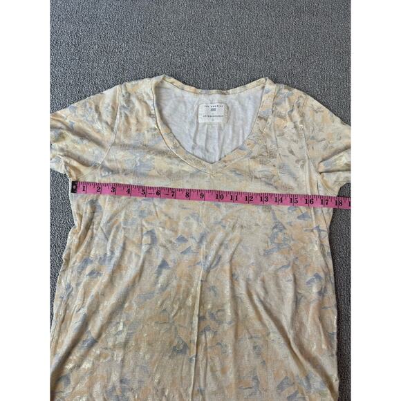 Sol Angeles x Anthropologie Shirt Short Sleeve V neck Metallic Gold Size XS - Picture 7 of 9